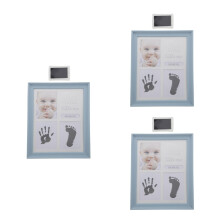 3Sets Baby Hand and Footprint Kit Blue Infant Keepsake Frame Home Gift