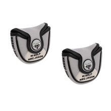 2Pcs Grey PU Golfs Putter Sleeve Universal Club Head Cover Durable