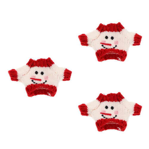 3Pièces Pull Miniatures En Peluche Colorés Pour Poupées Décoratives 2