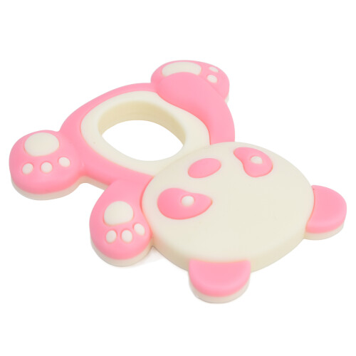 Pink Silicone Teether Panda Design