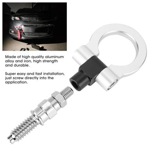 Car CNC Trailer Tow Hook for BMW 3 Series E36 E46 E90 E91 E92 E39 Silver Finish