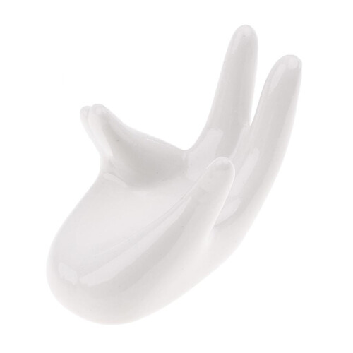 2Pièces Support Céramique Main Blanche Pour Ocarina Présentation 2