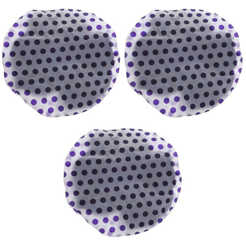 3Pièces Bonnet De Bain Violet Satiné Protection Longs 1