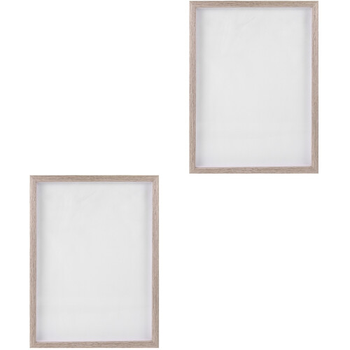 2Pcs Solid Wood Desktop Frame Simple Photo Holder for Room Adorn Grey 2