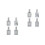 8Pièces Flacons Spray Sub Verre Argenté Compact Pour Essences 6