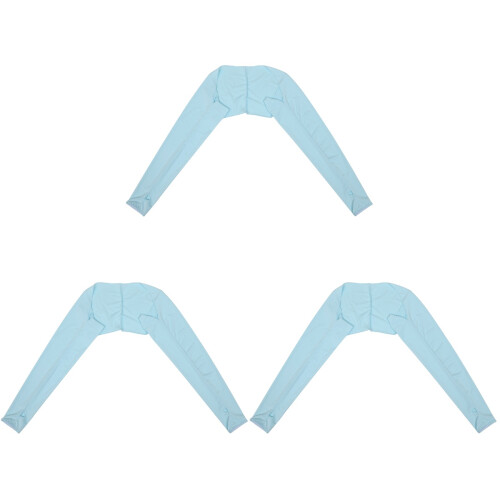 3Pcs Blue Breathable Cooling Arm Sleeves Uv Protection Sun Shield 2