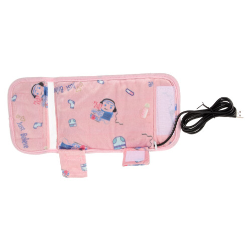 4Pièces Chauffe- USB Rose Coton Portable Voyage 2