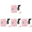 4Pièces Chauffe- USB Rose Coton Portable Voyage 4