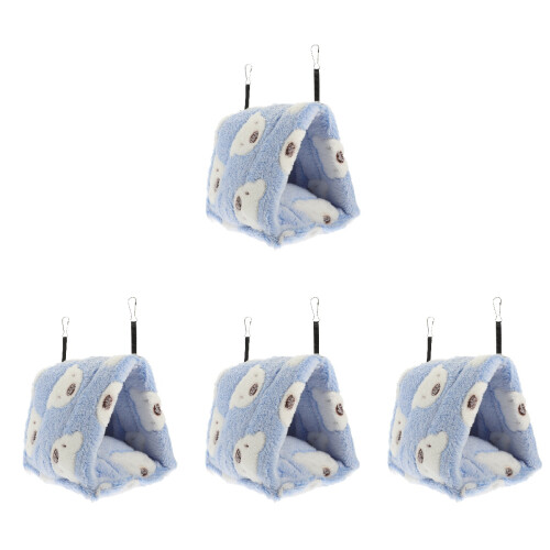 4Pcs Blue Warm Nest for Small Pets Hamster Hideout Rabbit Resting Bed 2