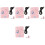 4Pièces Chauffe- USB Rose Coton Portable Voyage 5