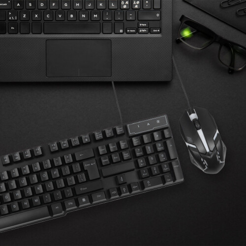 2Sets Ergonomic Backlit Keyboard Mouse Combo Black USB 2