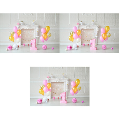 3Pcs 1St Birthday Photography Backdrop Durable Cloth 1
