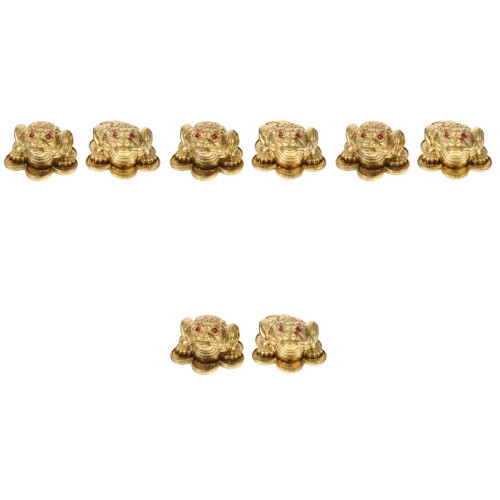 8Pcs Brass Golden Toad Sculpture Money Frogs Table Decoration 1