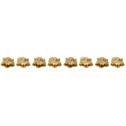 8Pcs Brass Golden Toad Sculpture Money Frogs Table Decoration 2