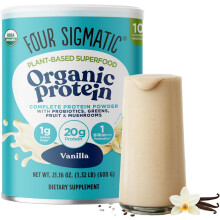 Four Sigmatic Organic Plant-Based Protein Powder, Vanilla - 600g