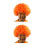 2Pièces Perruque Orange Clown Élastique Pour Carnaval Soirée Fête 3