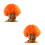 2Pièces Perruque Orange Clown Élastique Pour Carnaval Soirée Fête 4