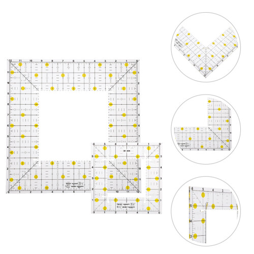 4Pièces Règles Patchwork Multicolores Kit Couture Durable 2