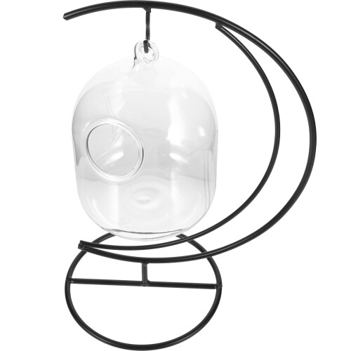 4Sets Transparent Glass Betta Fish Tank with Iron Stand for Home Use 1
