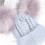 Bonnet Chaud Pour Bébé Gris En Maille Douce Avec Pompons 2