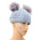 Bonnet Chaud Pour Bébé Gris En Maille Douce Avec Pompons 6