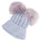 Bonnet Chaud Pour Bébé Gris En Maille Douce Avec Pompons 8
