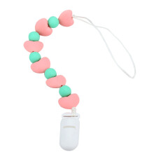 Prendedor de chupeta para bebê, cordão de silicone sem PVC para evitar perdas, comprimento ideal, design macio e seguro para chupetas, design