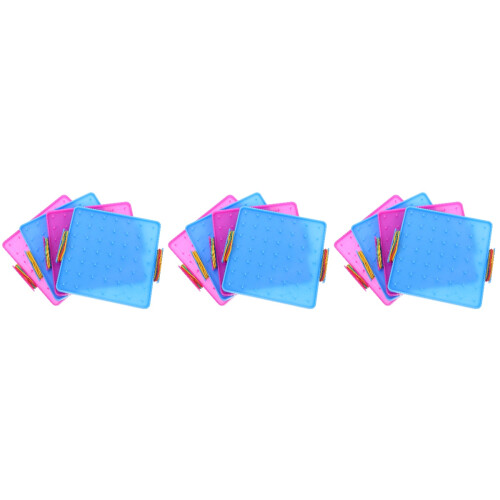 12Pcs Plastic Pegboard Geoboard Kids Geometry Learning Tools 2