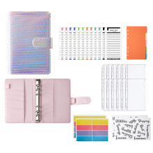 Classeur à anneaux avec porte-cartes et carnet de voyage, en cuir PU, rechargeable et à fermeture magnétique. Idéal pour organiser son quotidien.