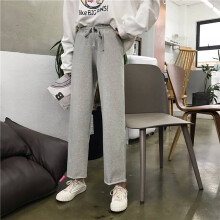 Ademende, lichtgewicht joggingbroek voor dames met wijde pijpen, elastische tailleband, losse pasvorm, casual loungebroek met zijzakken en
