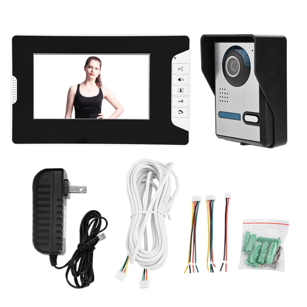 Dual Way Intercom System With7inch Lcd Monitor Wired Video Door Entry Kit Ir Night Vision Door Camera Remote Unlock Support Rainproof Anti Vandal 9009879115632