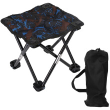 Scaun de camping portabil pliabil robust și durabil, ușor, pliabil, cu patru picioare, design pentru exterior, suport pentru picioare, ușor de