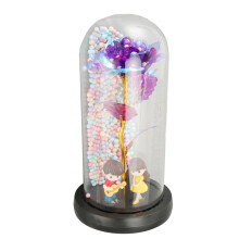 Rosa preservata squisita con luci LED luminose, romantica ed elegante per le festività