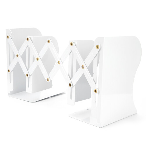 Magazine File Organizer Expandable Bookends Adjustable Bookend Sturdy Metal Construction Foldable Book Organizer Space Saving Design Scratch