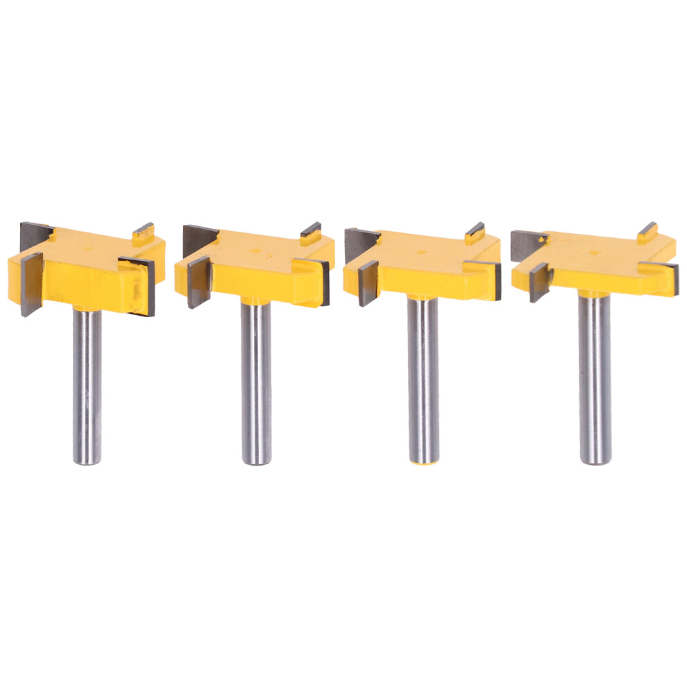 High Performance Woodworking Router Bit4flute Grooving Tool With Bearings Carbide Tipped Planer Cutter Anti Kickback Design Suitable For Cnc Router 9370362878823