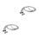 2Pcs Silver Bathroom Hose Shower Stainless Steel Double Lock Durable 8
