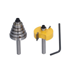 Smooth Cuts Rabbet Router Bit with Interchangeable Bearings, Adjustable Multi Depths Cutter Suitable for Wood MDF Plywood