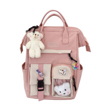 Lightweight Backpack with Adjustable Shoulder Straps Cute Pin Accessories Aesthetic School Bags Multi Compartments Padded Laptop Sleeve for Teens
