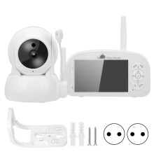 Termisk monitor, babyvakt med infraröd nattseende, 5-tums skärm med panorerings- och tiltningszoomkamera och audiovisuell övervakning,