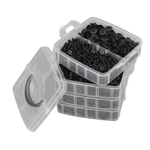 Fender Rivet Clips Plastic Fasteners Kit Splash Shield Retainers Secure ABS Material Universal Fit Storage Box Included