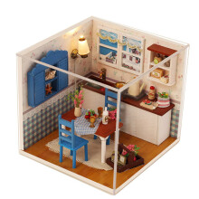 LED Light Exquisite Decoration Creative Room Idea DIY Miniature Dollhouse Kit Stress Reliever Safe and Highest Quality Material Handmade Dollhouse
