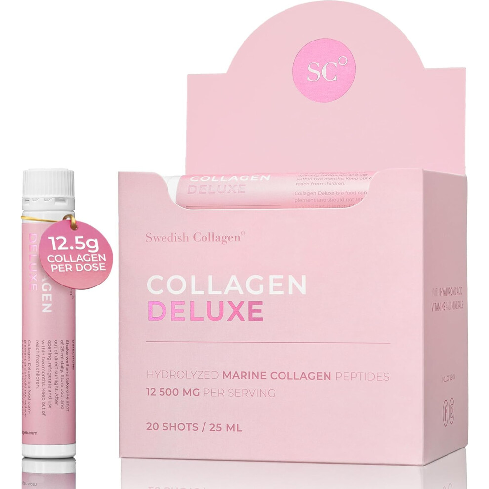 Swedish Collagen Collagen Deluxe – Marine Collagen Shots 12,500Mg - 20 X 25Ml Shots