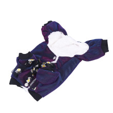 Abbigliamento per cani per interni ed esterni, caldo per l'inverno, con design a quadri spesso, foro per urinare facilmente, gilet antivento per