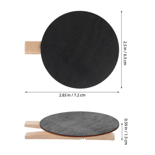 50Pcs Black Mini Chalkboard Clips, Wood Memo Note Holders 1