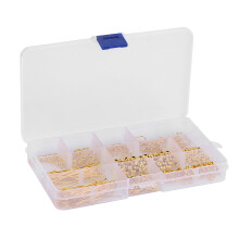 Schmuckbastel-Set mit elastischen Fäden und Clips, hochwertigen Galvanisierungskomponenten, facettierten Kristallperlen in Goldoptik – ideal zum