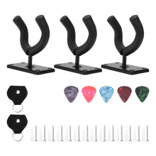 Supporto da parete per chitarra con gancio, facile da installare, struttura robusta, ganci per chitarre acustiche, elettriche e bassi, in morbida