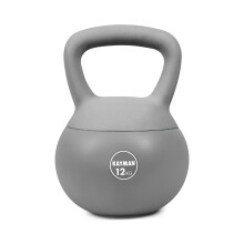 KAYMAN 12kg Soft Kettlebell for Home Gym PVC Coated Weight Floor Safe Flat Base Durable Fitness Equipment