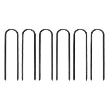 Anti Rust Wind Stakes Spiral Design Ground Anchors Black Powder Coated Extra Heavy Duty Steel Sharp End Stabilize Trampoline U Shaped Rebar Stakes