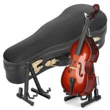 Fine Details Wooden Mini Violin Exquisite Workmanship Miniature Musical Instruments Dollhouse Decoration High Quality Wood Material Home Office Decor