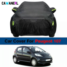 Compatible with Full Car Cover Outdoor Anti-UV Sun Shade Rain Snow Dust Fog Protection Auto Cover Waterproof Compatible with Peugeot 107